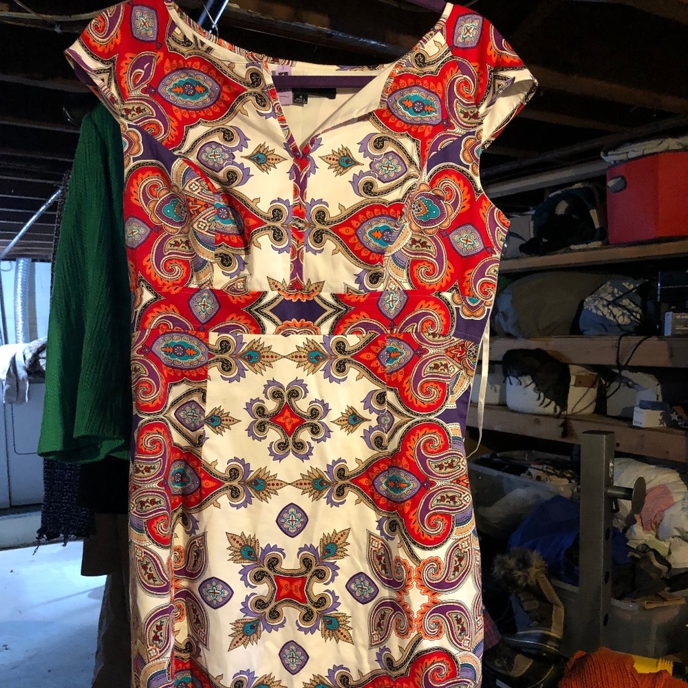 Patterned short sleeve dress